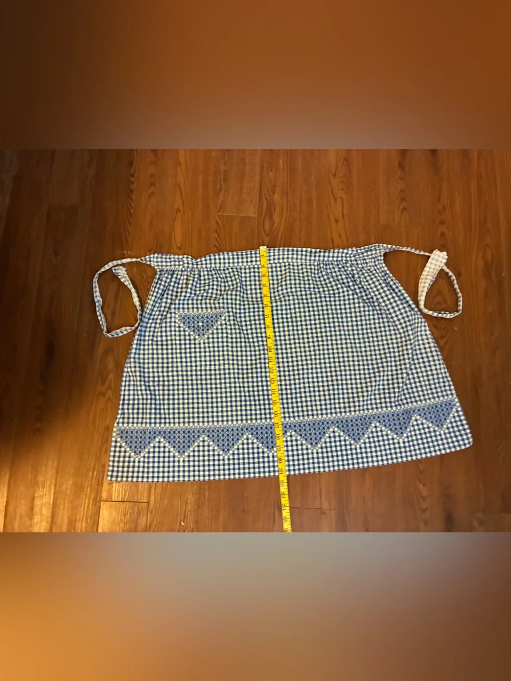 Blue & white  Gingham handmade apron